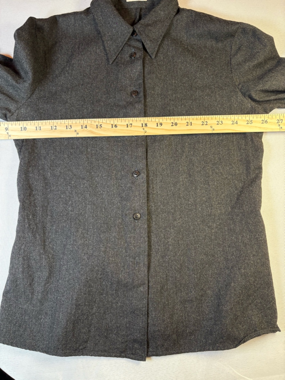 miu miu charcoal wool tailored button up blouse italy - Picture 14 of 15